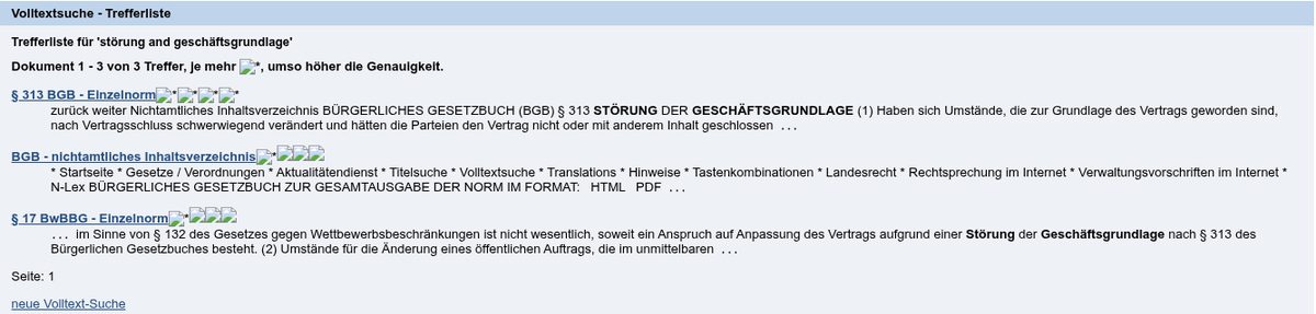 Volltextsuche for “Störung Geschäftsgrundlage”